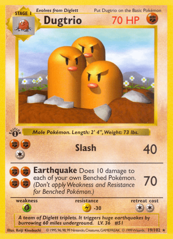 Dugtrio (Base) #19 card art