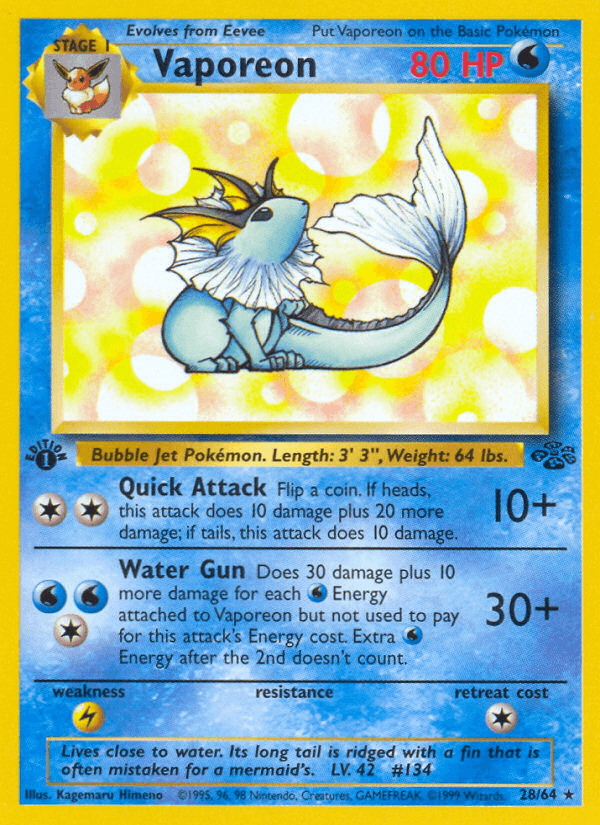 Vaporeon (Jungle) #28 card art