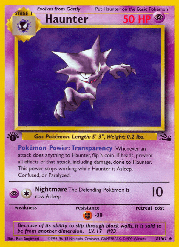 Haunter (Fossil) #21 card art