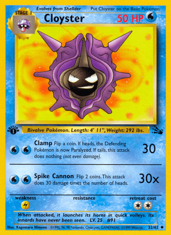 Cloyster (Fossil) #32 card art