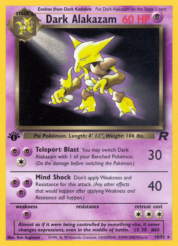 Dark Alakazam (Team Rocket) #18 card art