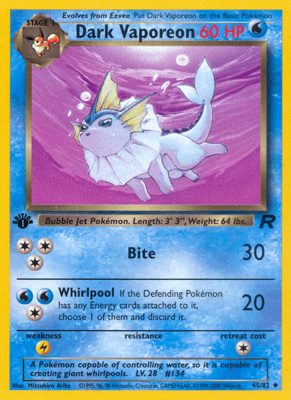 Dark Vaporeon (Team Rocket) #45 card art