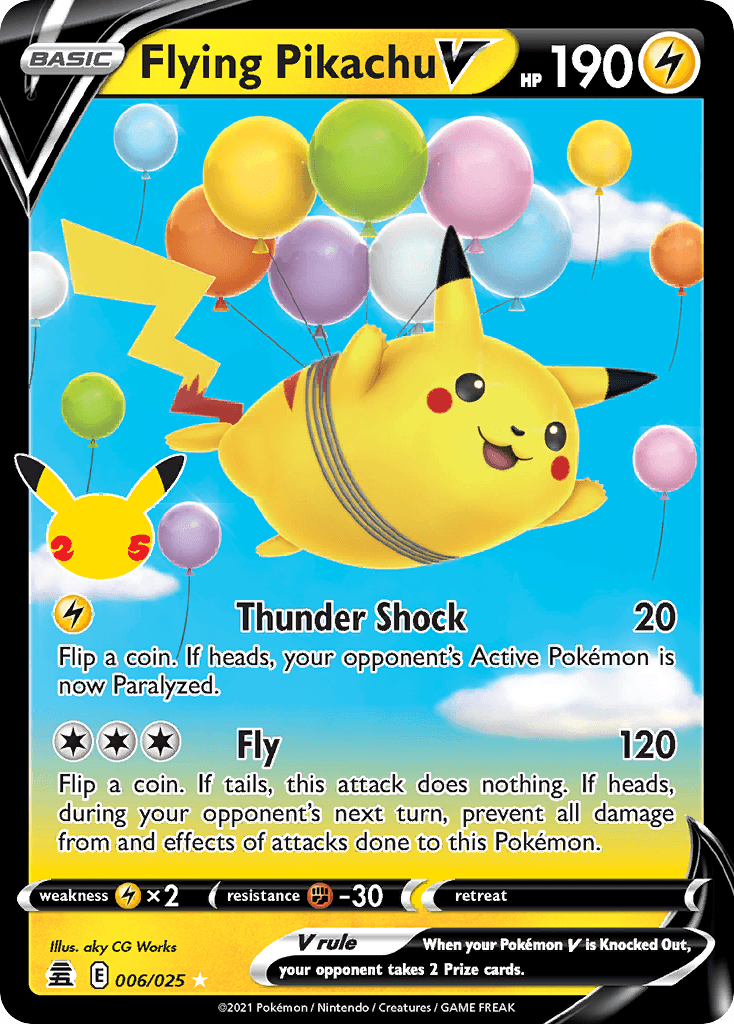 Flying Pikachu V (Celebrations) #6 card art