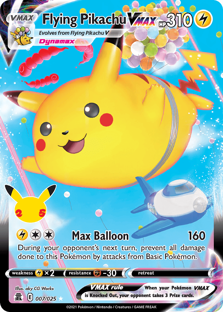 Flying Pikachu VMAX (Celebrations) #7 card art