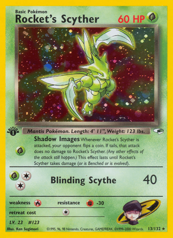 Rocket's Scyther (Gym Heroes) #13 card art