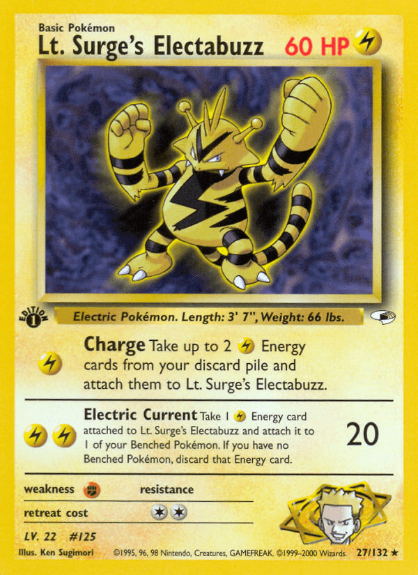 Lt. Surge's Electabuzz (Gym Heroes) #27 card art