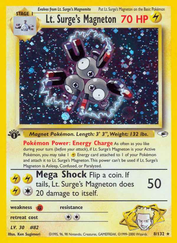 Lt. Surge's Magneton (Gym Heroes) #8 card art