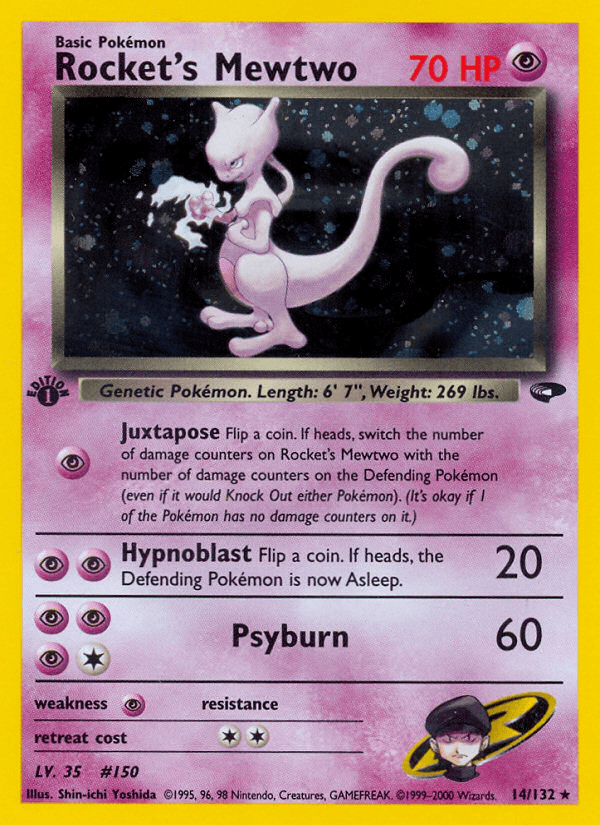 Rocket's Mewtwo (Gym Challenge) #14 card art