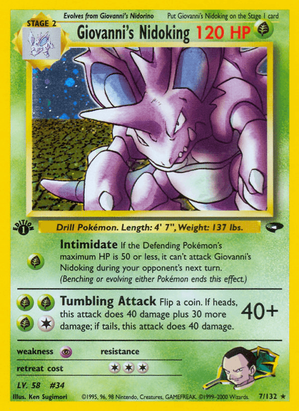 Giovanni's Nidoking (Gym Challenge) #7 card art