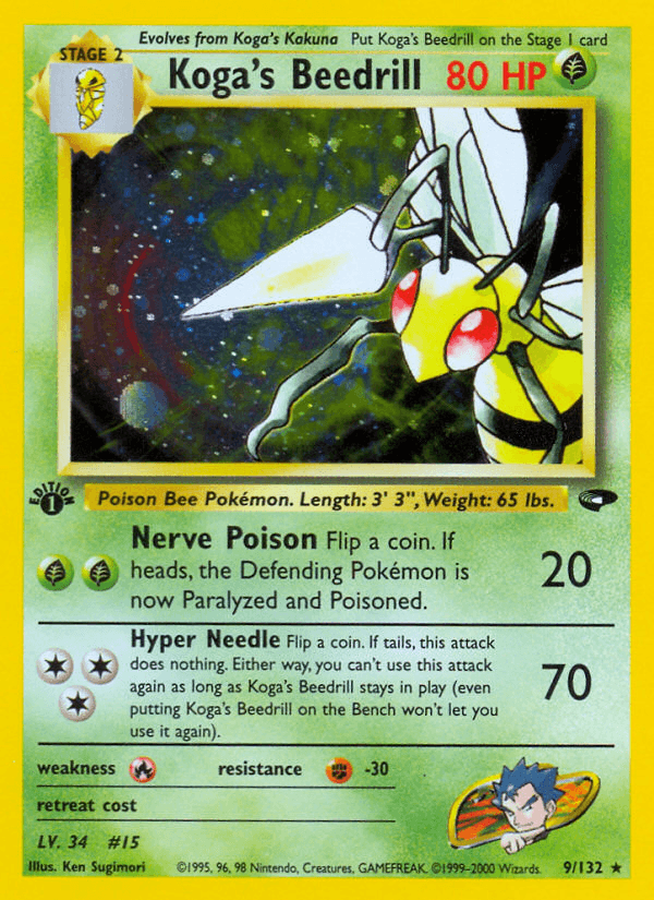 Koga's Beedrill (Gym Challenge) #9 card art