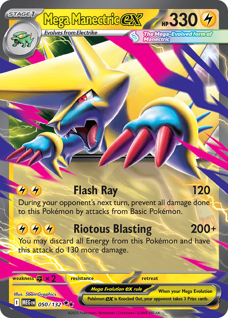 Mega Manectric ex (Mega Evolution) #50 card art