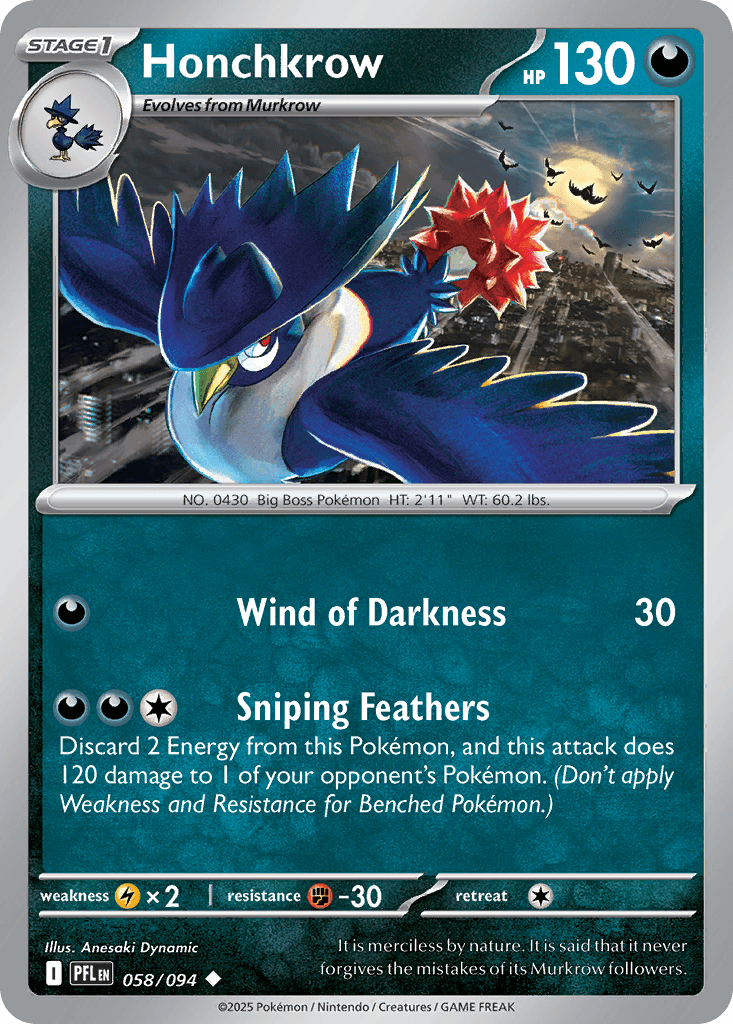 Honchkrow (Phantasmal Flames) #58 card art