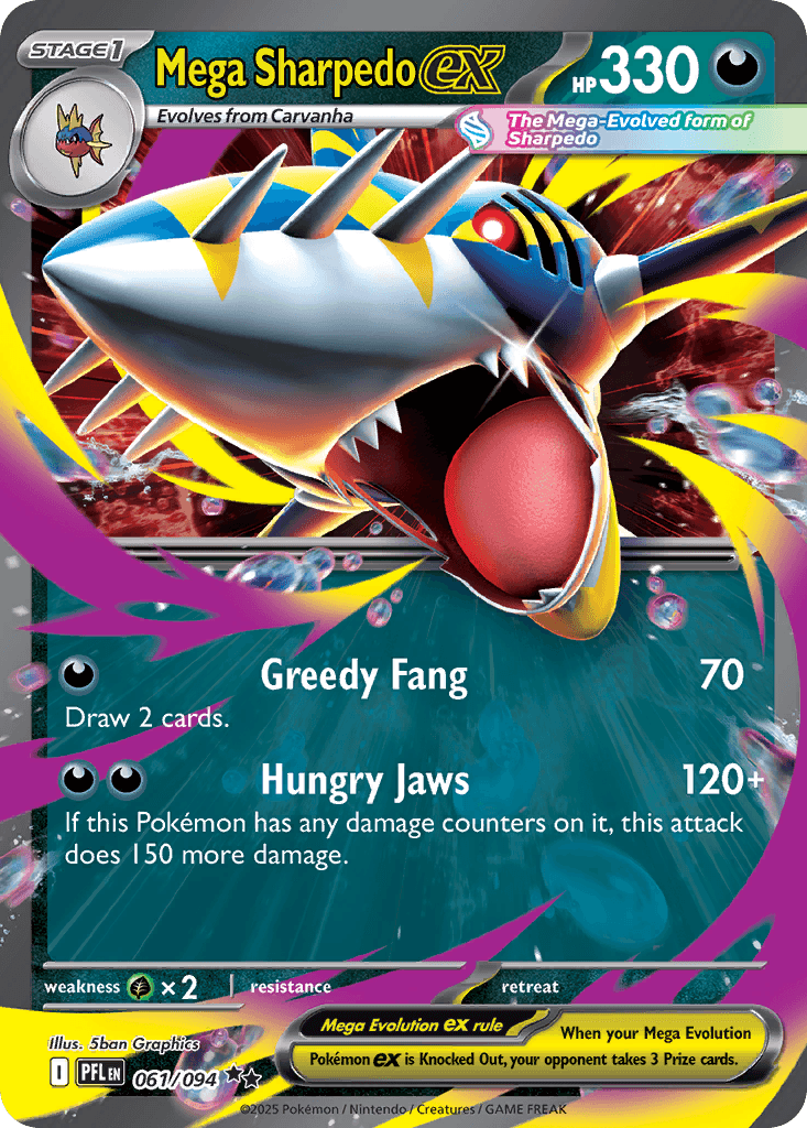 Mega Sharpedo ex (Phantasmal Flames) #61 card art