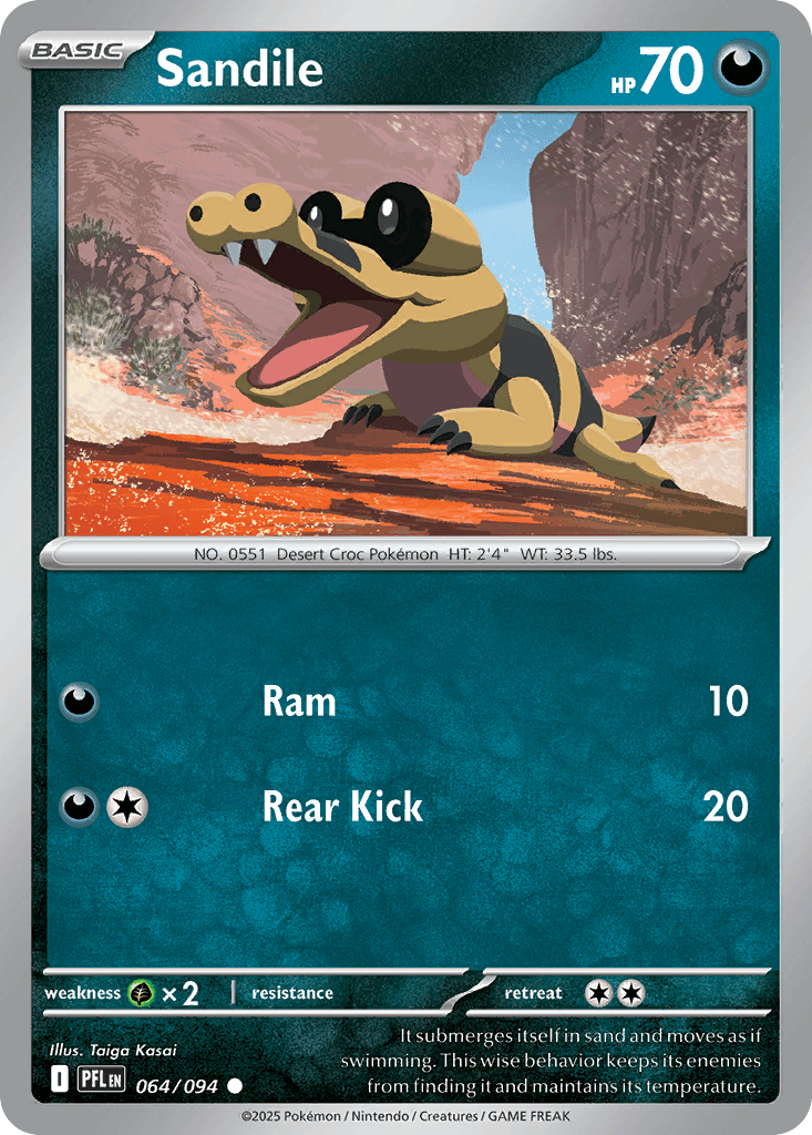 Sandile (Phantasmal Flames) #64 card art