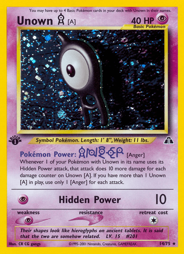 Unown [A] (Neo Discovery) #14 card art