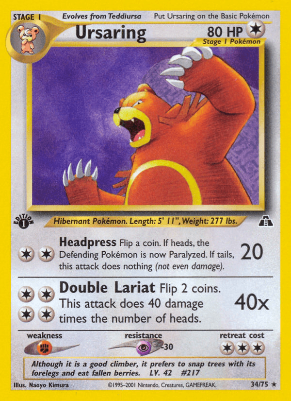 Ursaring (Neo Discovery) #34 card art