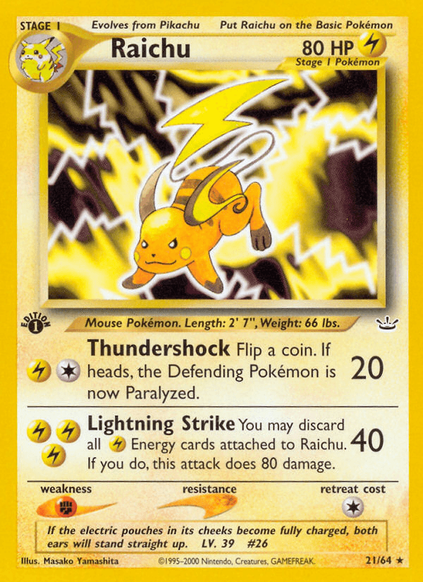 Raichu (Neo Revelation) #21 card art