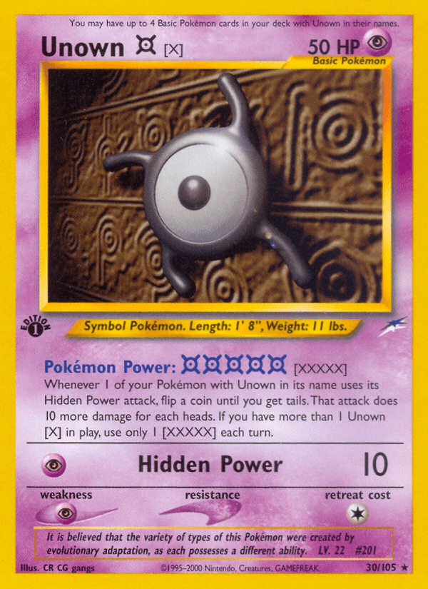 Unown [X] (Neo Destiny) #30 card art