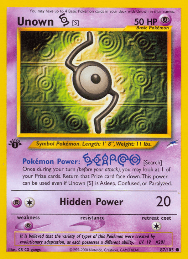 Unown [S] (Neo Destiny) #87 card art