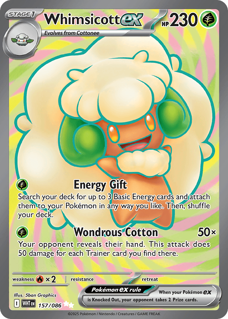 Whimsicott ex (White Flare) #157 card art