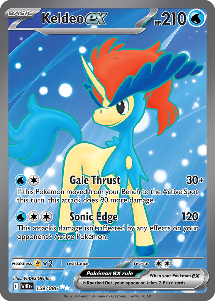 Keldeo ex (White Flare) #159 card art