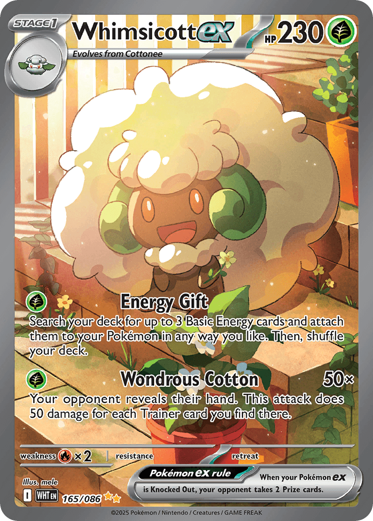 Whimsicott ex (White Flare) #165 card art