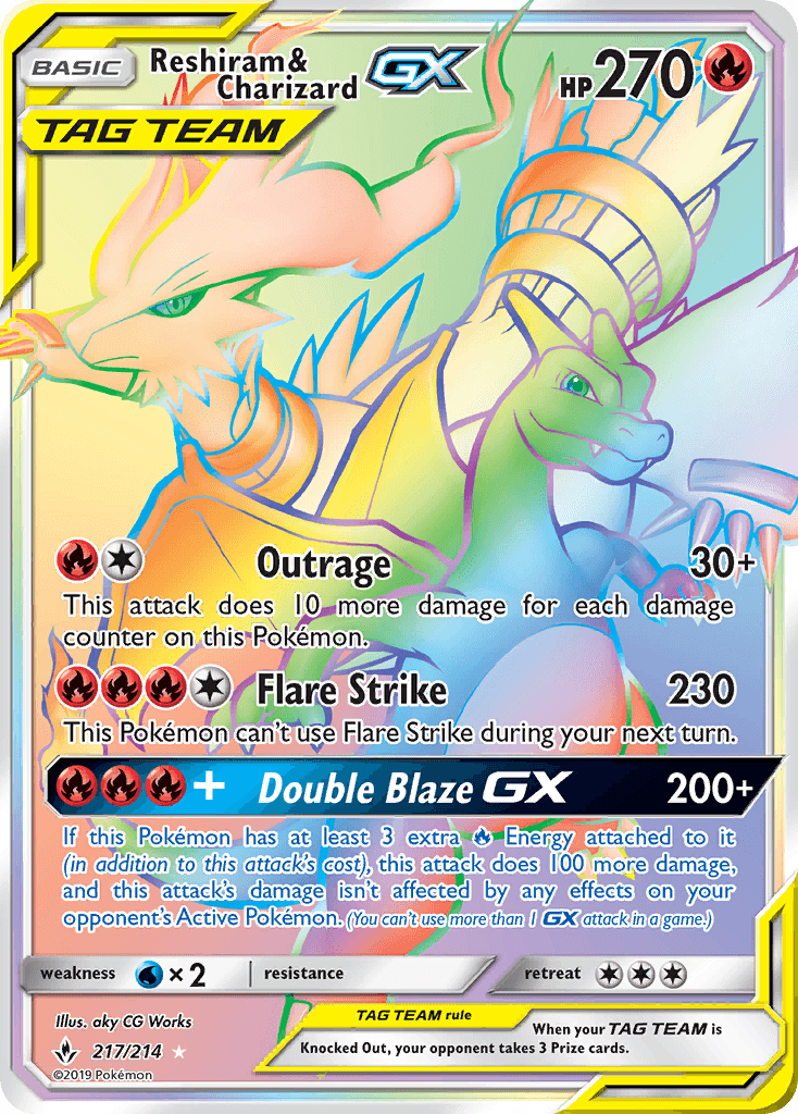 Reshiram & Charizard-GX (Unbroken Bonds) #217