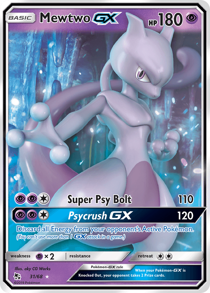 Mewtwo-GX (Hidden Fates) #31 card art