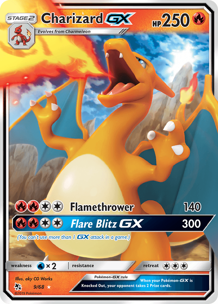 Charizard-GX (Hidden Fates) #9 card art