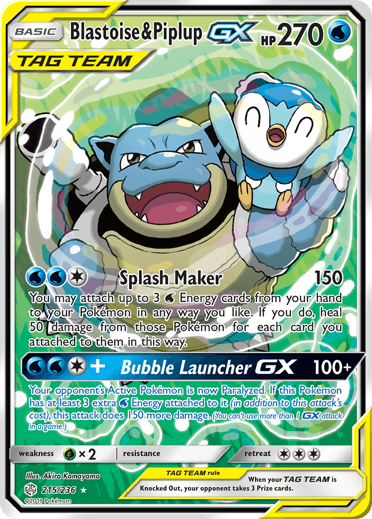 Blastoise & Piplup-GX (Cosmic Eclipse) #215