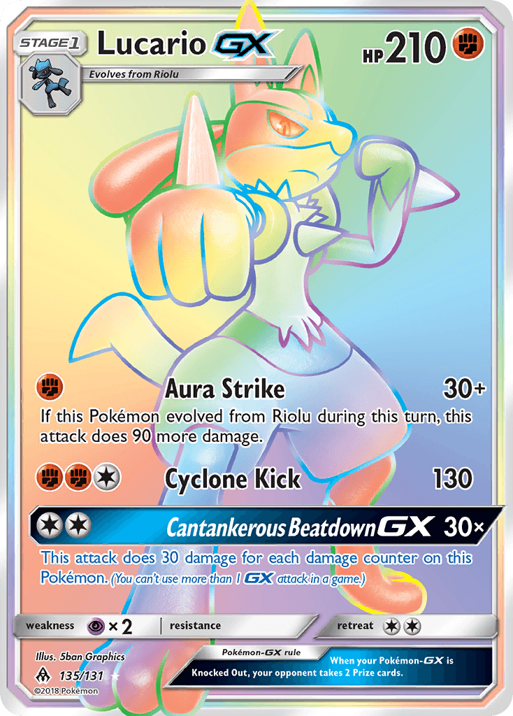 Lucario-GX (Forbidden Light) #135