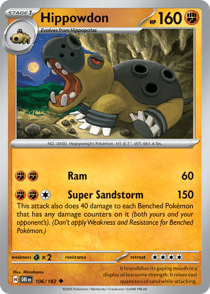 Hippowdon (Destined Rivals) #106 card art