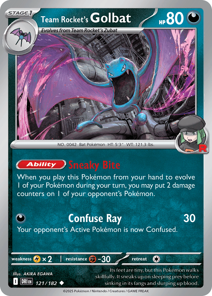 Team Rocket's Golbat (Destined Rivals) #121 card art