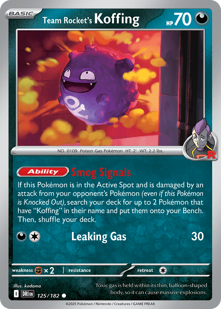 Team Rocket's Koffing (Destined Rivals) #125 card art