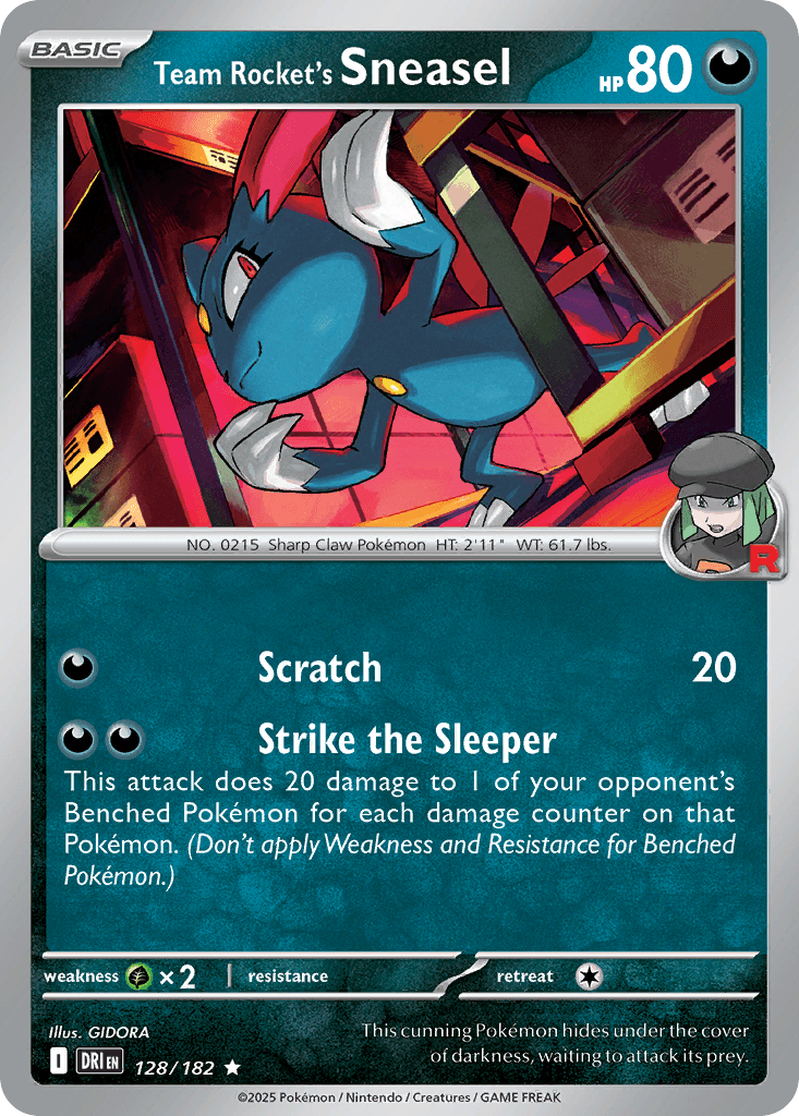 Team Rocket's Sneasel (Destined Rivals) #128 card art