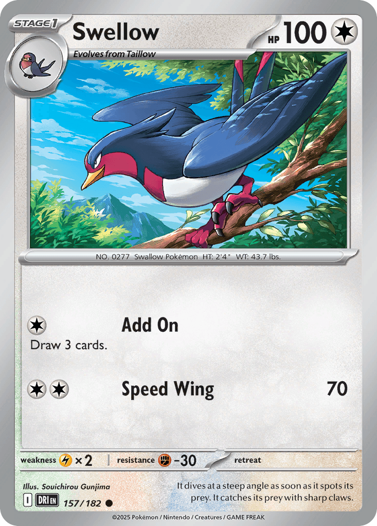 Swellow (Destined Rivals) #157 card art