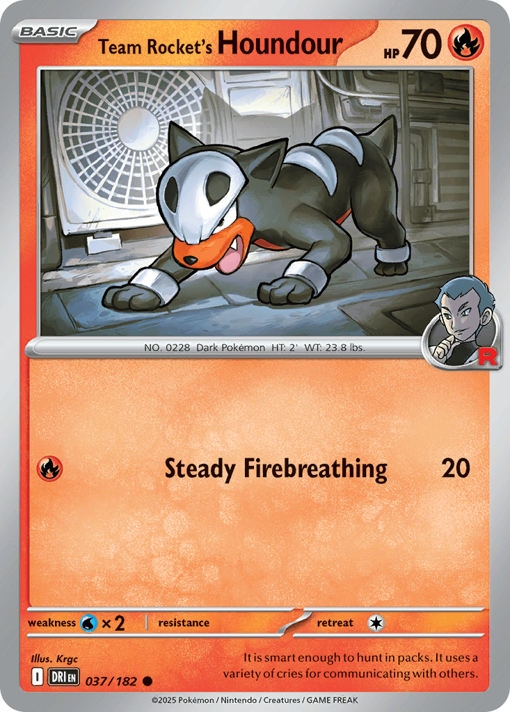 Team Rocket's Houndour (Destined Rivals) #37 card art