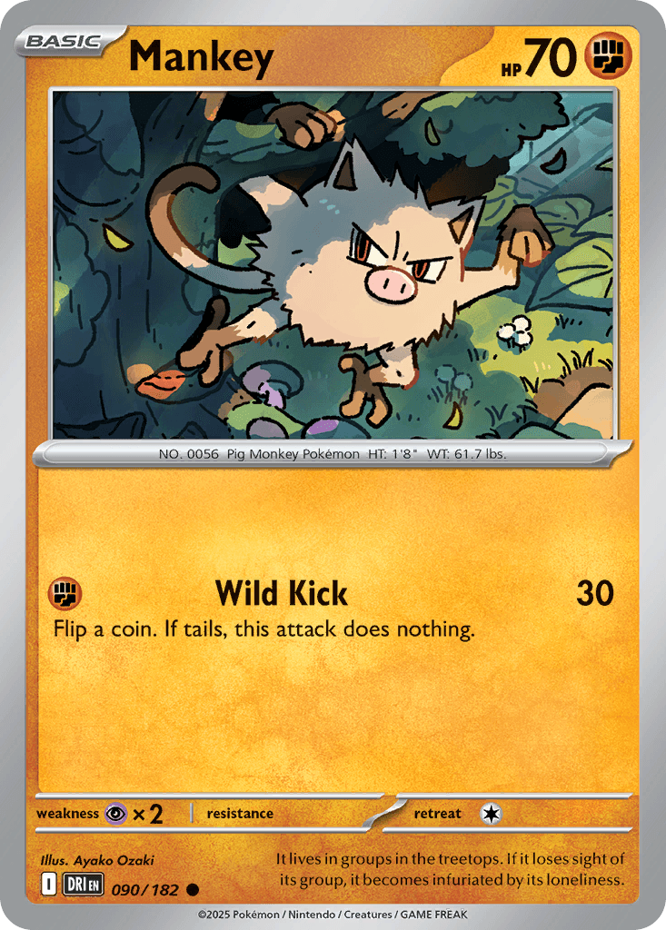 Mankey (Destined Rivals) #90 card art