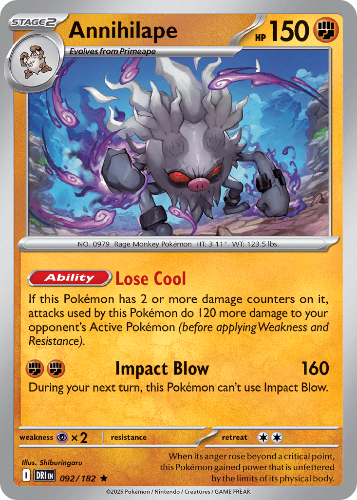 Annihilape (Destined Rivals) #92 card art