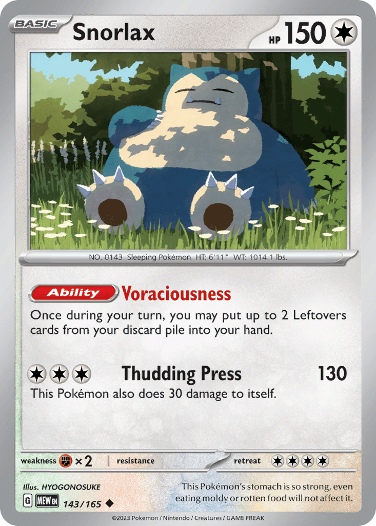 Snorlax (151) #143 card art