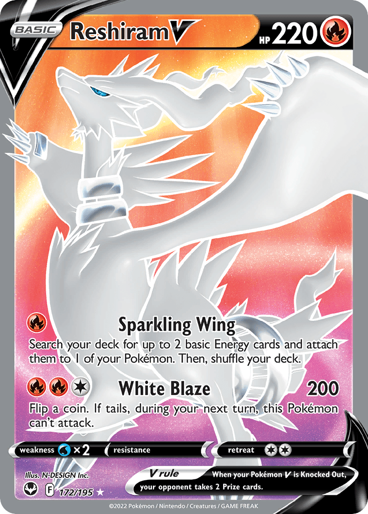 Reshiram V (Silver Tempest) #172 card art