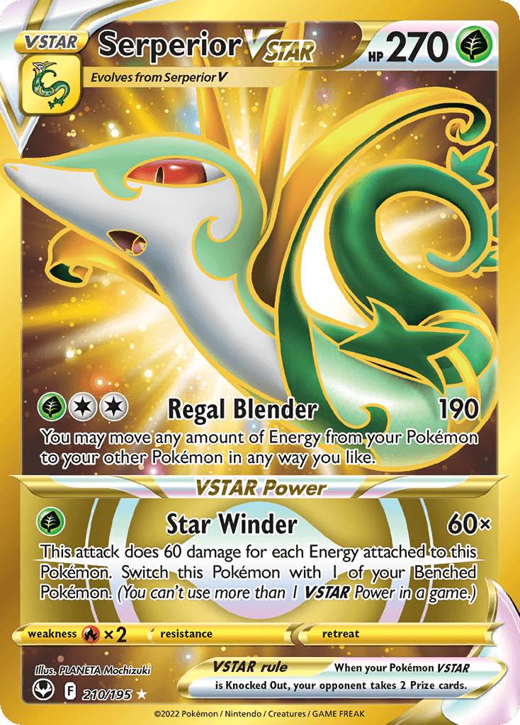 Serperior VSTAR (Silver Tempest) #210 card art