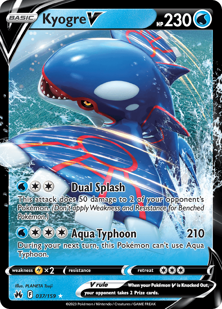 Kyogre V (Crown Zenith) #37 card art