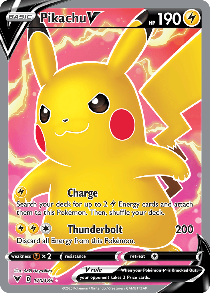 Pikachu V (Vivid Voltage) #170 card art