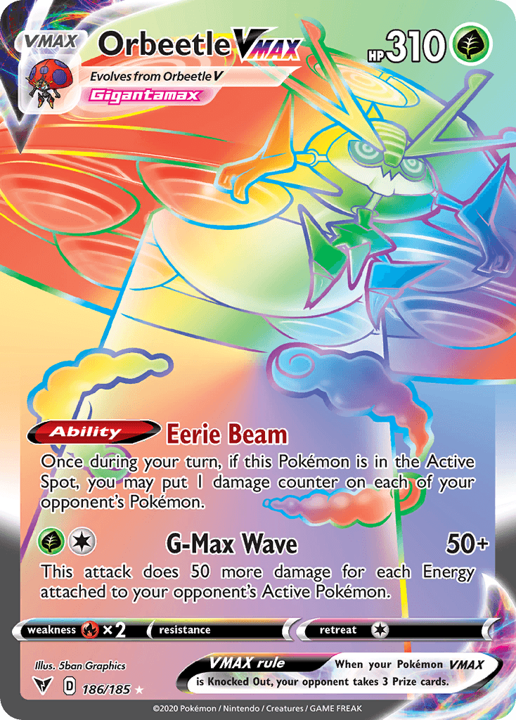 Orbeetle VMAX (Vivid Voltage) #186 card art