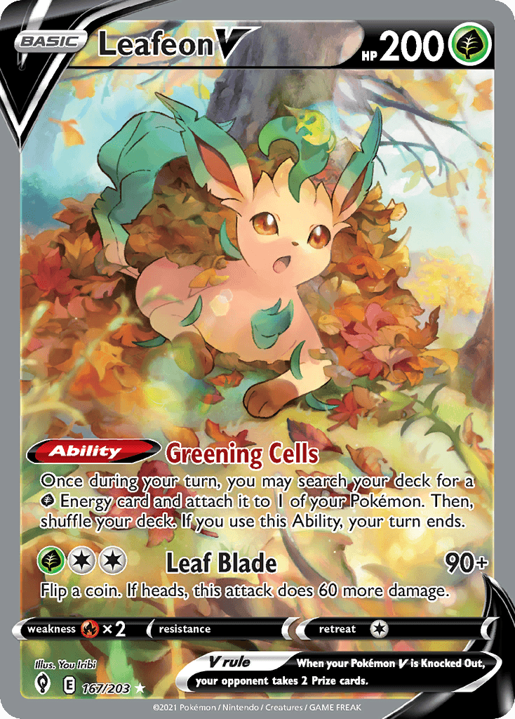 Leafeon V (Evolving Skies) #167 card art
