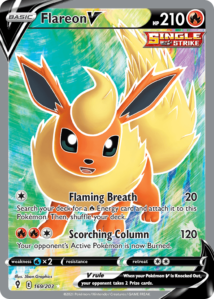 Flareon V (Evolving Skies) #169 card art