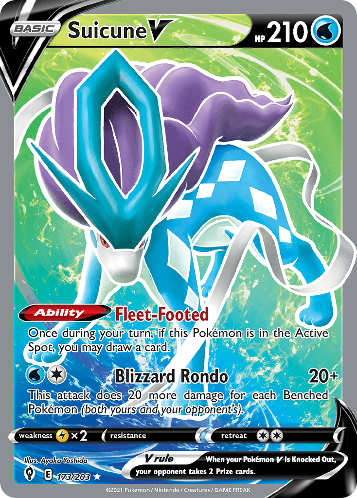 Suicune V (Evolving Skies) #173 card art