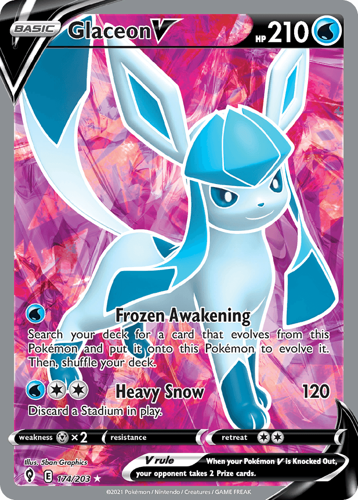 Glaceon V (Evolving Skies) #174 card art