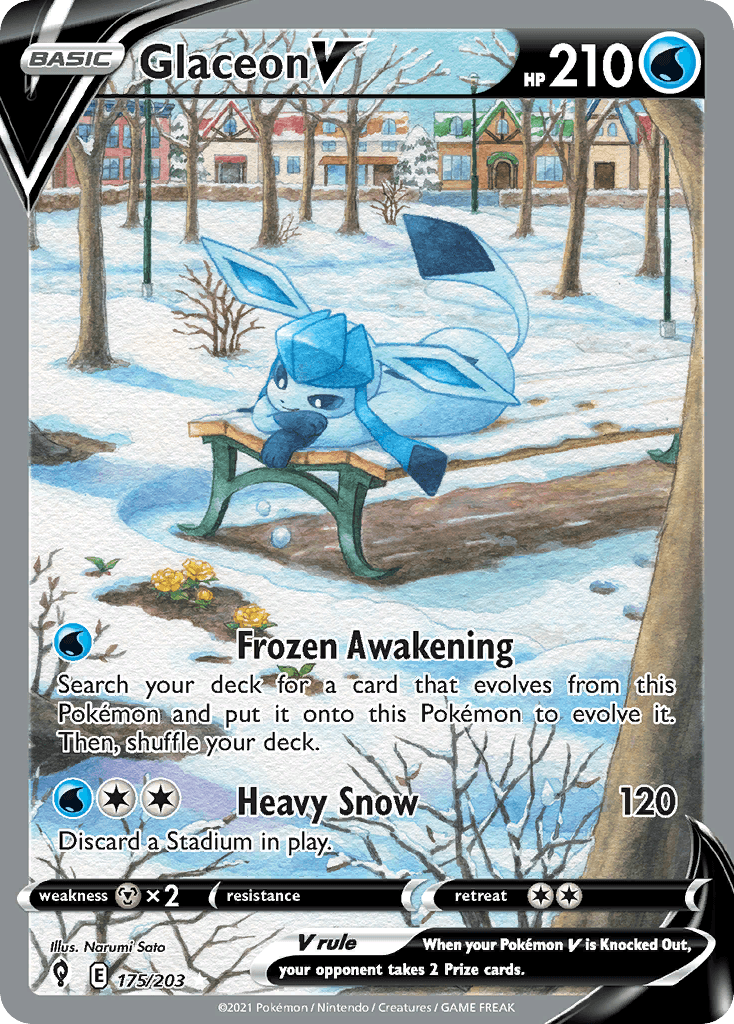 Glaceon V (Evolving Skies) #175 card art